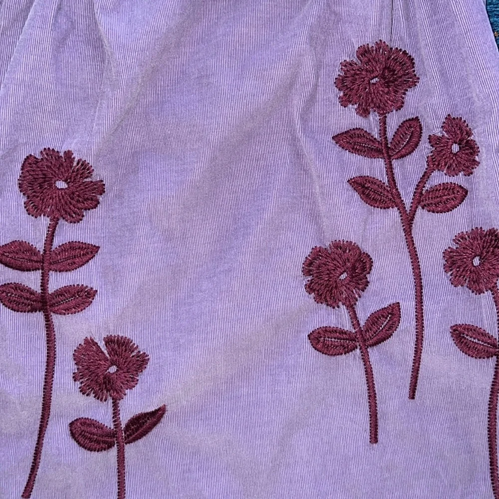 Tea Collection embroidered corduroy dress with elastic neckline and Cap Sleeves - Picture 3 of 7